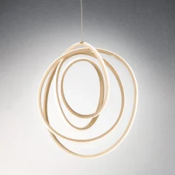 Lampada a Sospensione LED Grande o Piccola in Metallo Oro di Design - Point