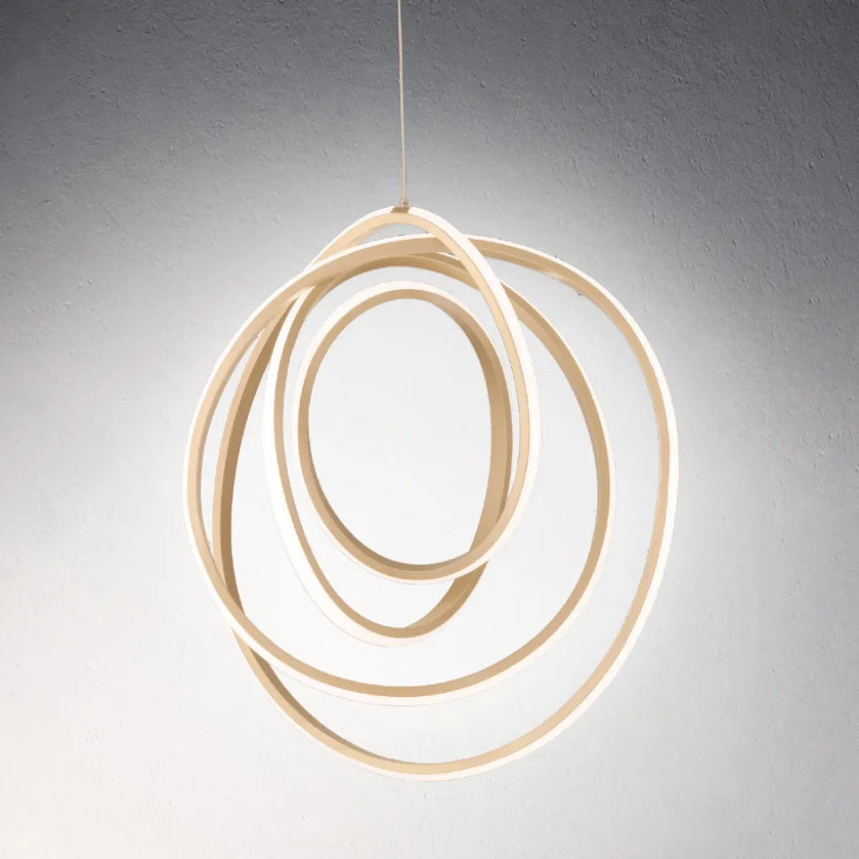 Lampada a Sospensione LED Grande o Piccola in Metallo Oro di Design - Point