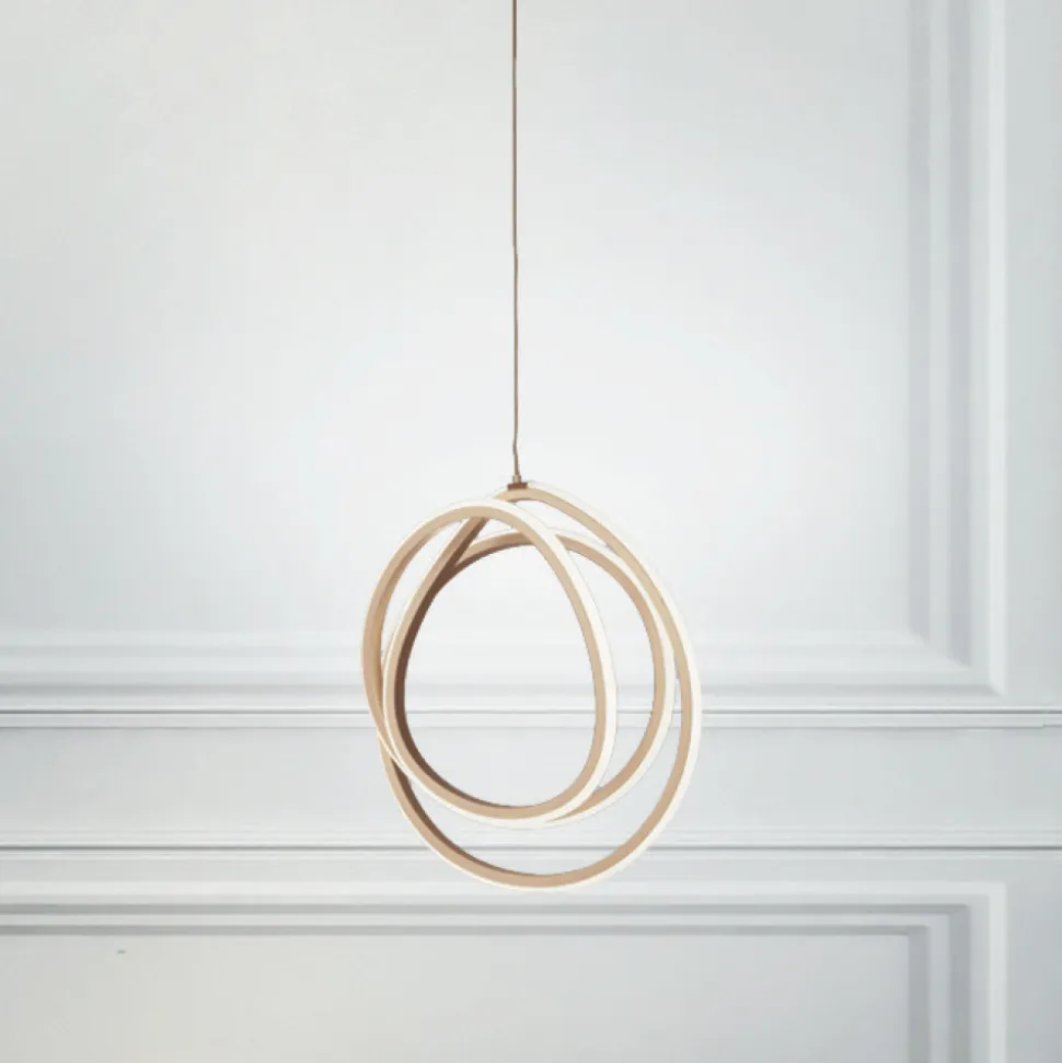 Lampada a Sospensione LED Grande o Piccola in Metallo Oro di Design - Point