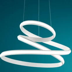 Lampada a Sospensione LED in Metallo Verniciato Bianco o Silver - Rivolta