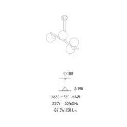 Lampada a Sospensione Moderna in Metallo e Vetro Bianco Made in Italy - Carima
