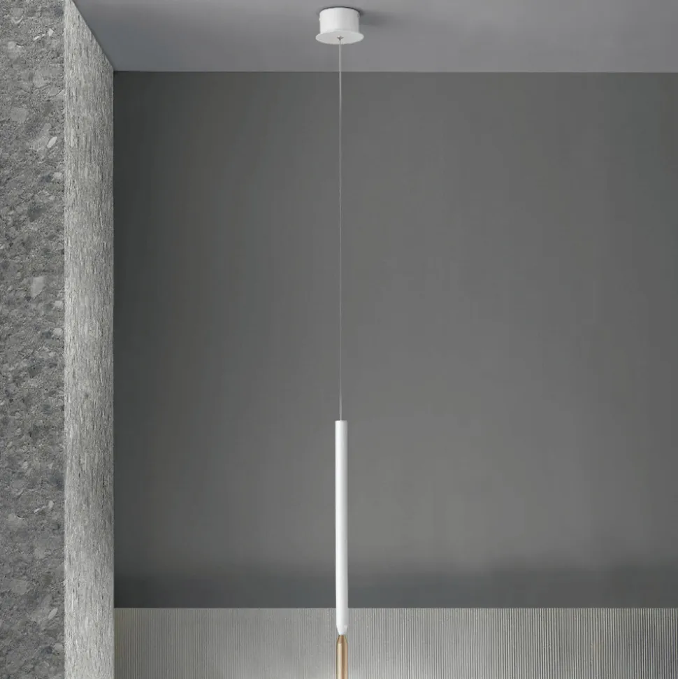 Lampada a Sospensione Moderna con Luce LED in Metallo Verniciato - Larice