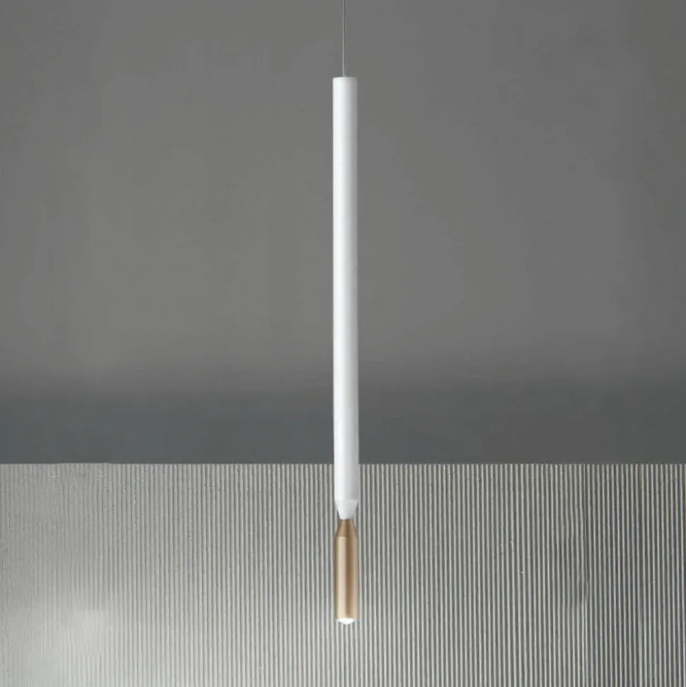 Lampada a Sospensione Moderna con Luce LED in Metallo Verniciato - Larice