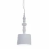 Lampada a Sospensione Paralume Corto in Ceramica Bianca Lucida Design - Cadabra