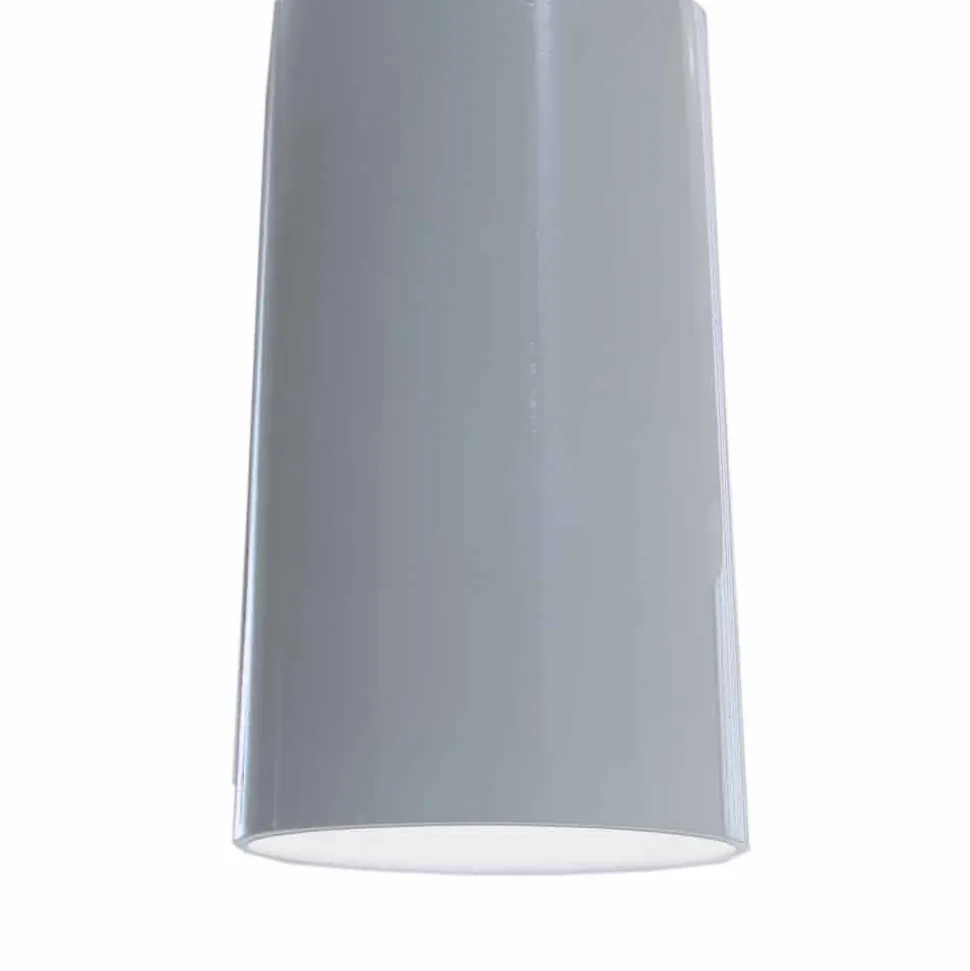 Lampada a Sospensione Paralume in Ceramica Bianco Lucido di Design - Cadabra