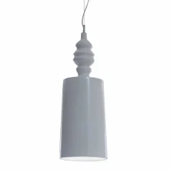Lampada a Sospensione Paralume in Ceramica Bianco Lucido di Design - Cadabra