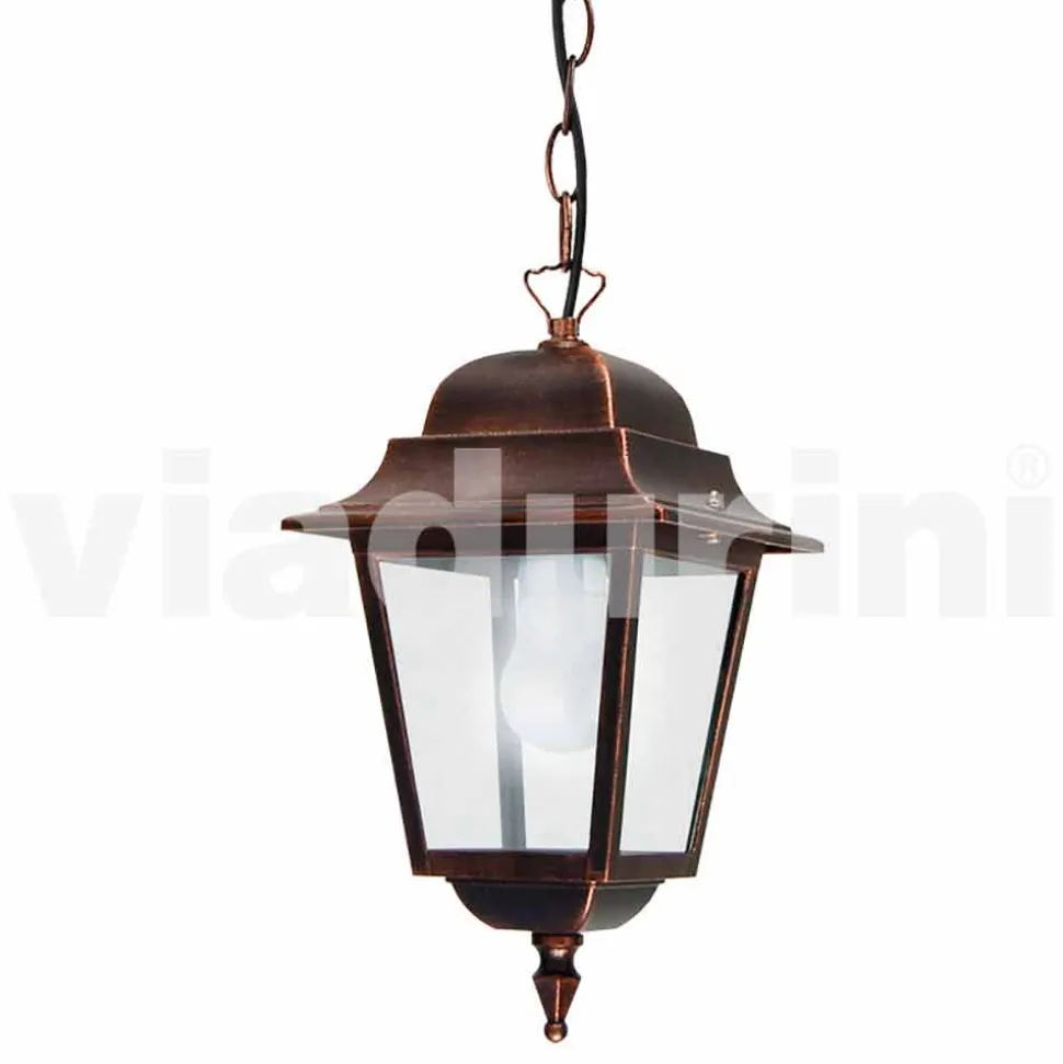 Lampada a sospensione per esterno in alluminio made in Italy, Aquilina