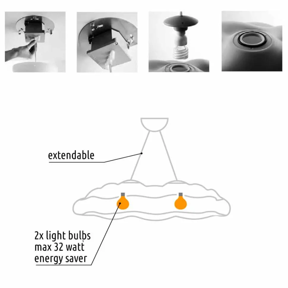 Lampada a Sospensione per Esterno Design a Nuvola in Plastica - Nefos by Myyour