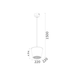 Lampada a Sospensione realizzata in Metallo e Vetro Made in Italy - Think