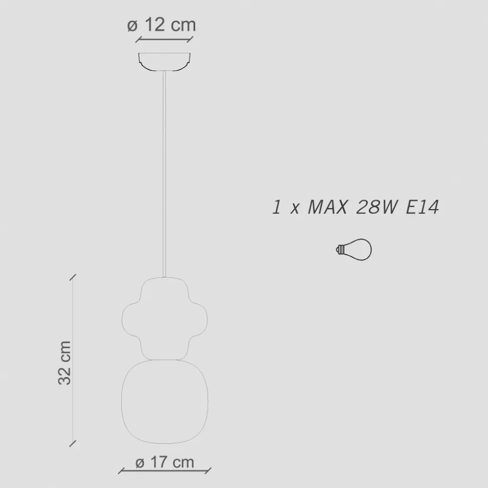 Lampada a Sospensione Realizzata in Ceramica e Vetro Made in Italy - Copacabana