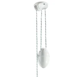 Lampada a Sospensione Saliscendi in Ceramica Lucida Ondulata - Belluno