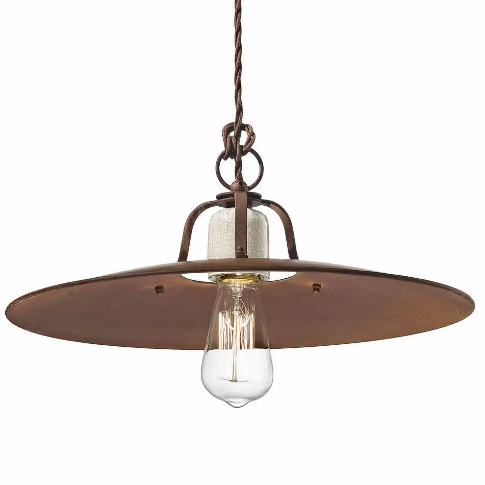 Lampada a sospensione stile industriale artigianale Ferroluce