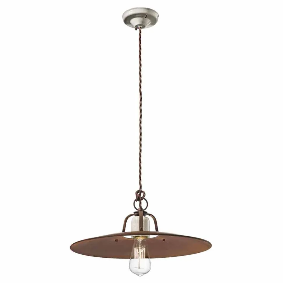 Lampada a sospensione stile industriale artigianale Ferroluce