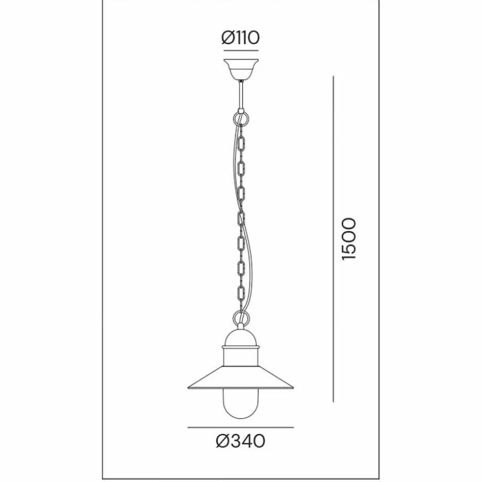 Lampada a Sospensione Vintage in Ottone e Rame con Catena - Borgo by Il Fanale