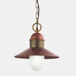 Lampada a Sospensione Vintage in Ottone e Rame con Catena - Borgo by Il Fanale