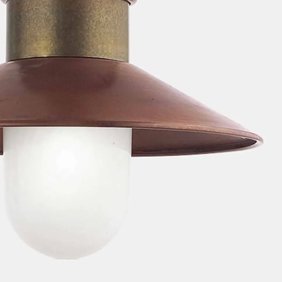 Lampada a Sospensione Vintage in Ottone e Rame con Catena - Borgo by Il Fanale