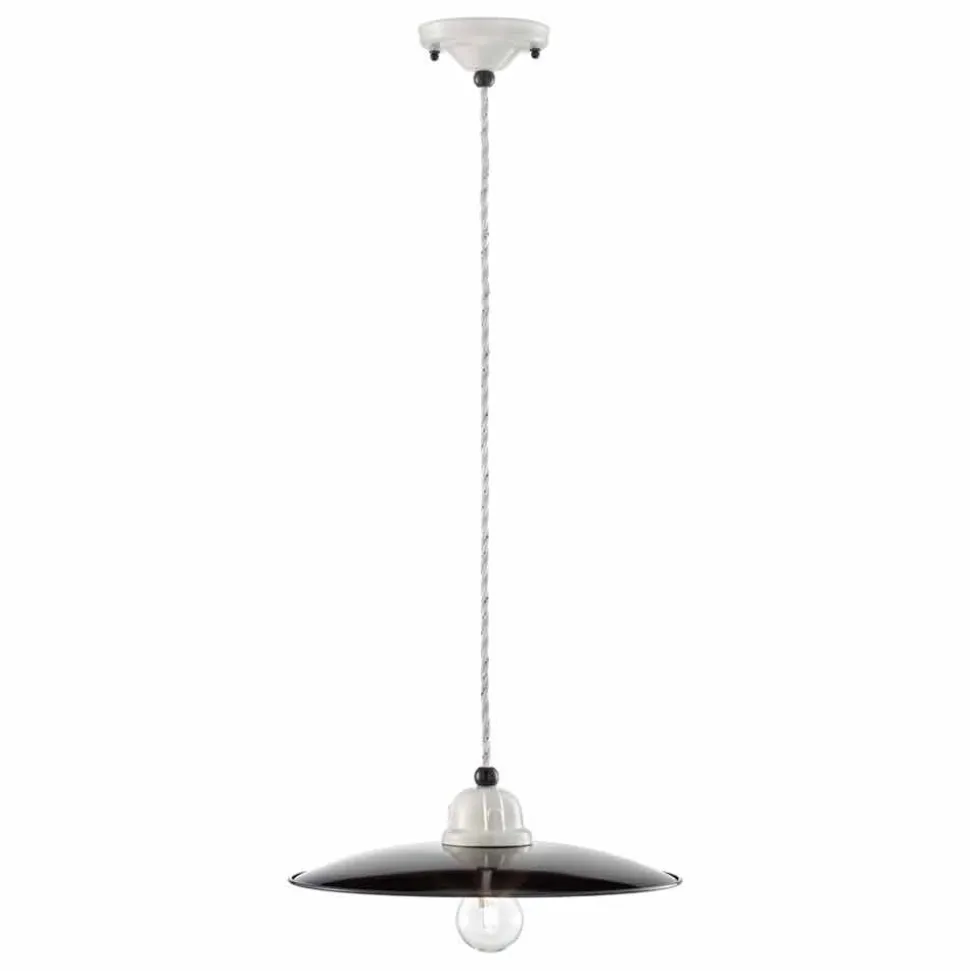 Lampada a sospensione vintage rivisitato in ceramica Kelly Ferroluce