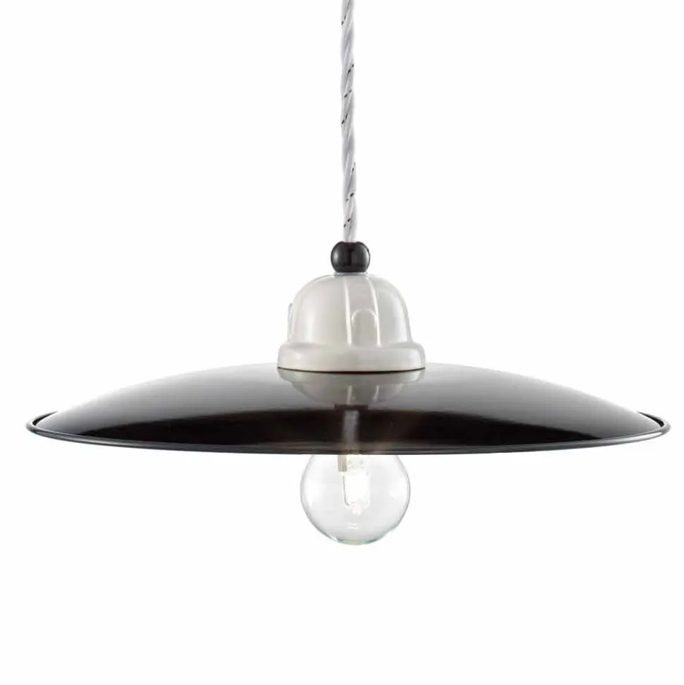 Lampada a sospensione vintage rivisitato in ceramica Kelly Ferroluce