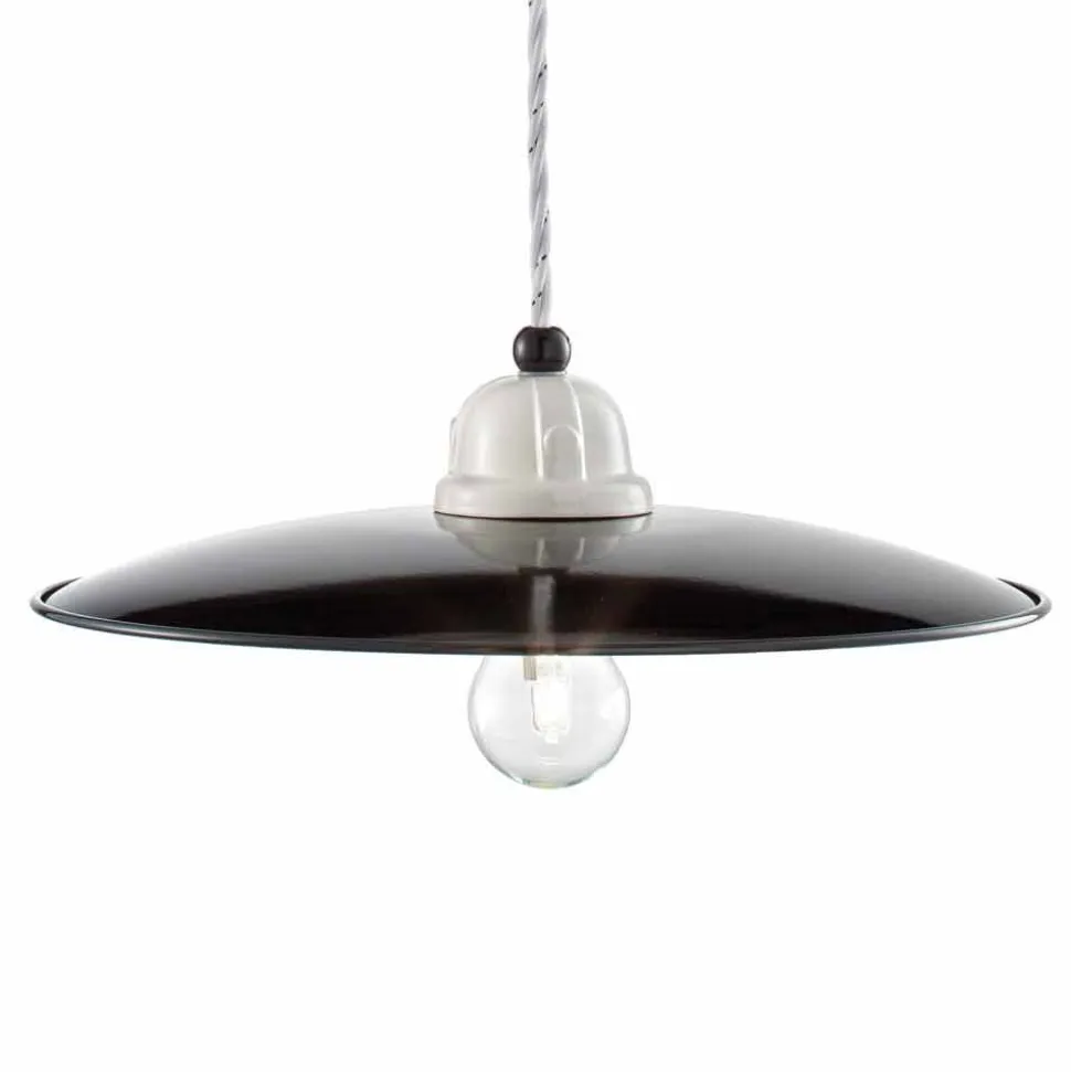 Lampada a sospensione vintage rivisitato in ceramica Kelly Ferroluce