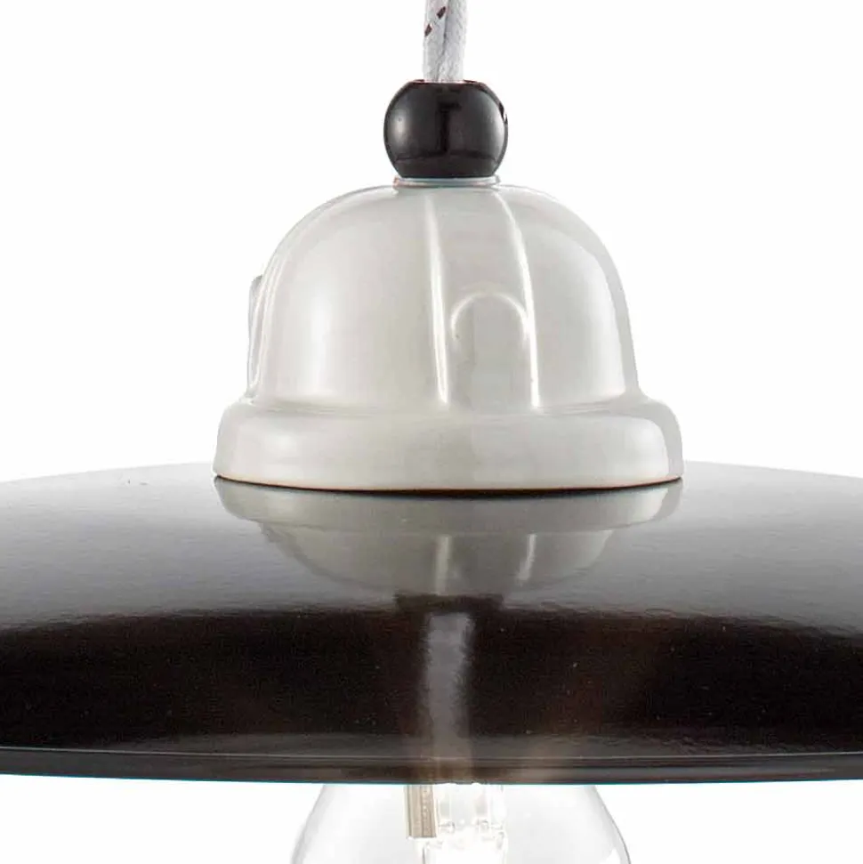 Lampada a sospensione vintage rivisitato in ceramica Kelly Ferroluce