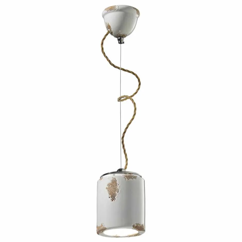 Lampada a sospensione vintage artigianale Ferroluce