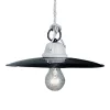 Lampada a Sospensione Vintage in Ceramica Bianca e Metallo Nero - Potenza