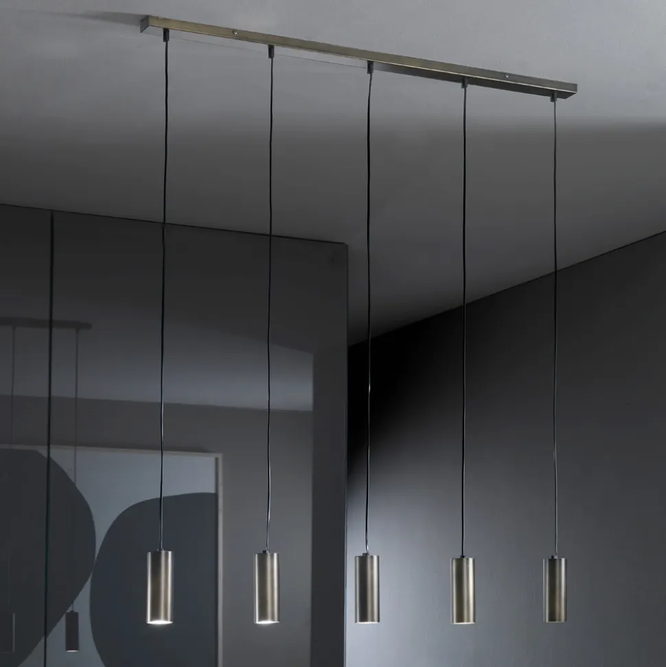 Lampada a 5 Sospensioni in Metallo Made in Italy - Read