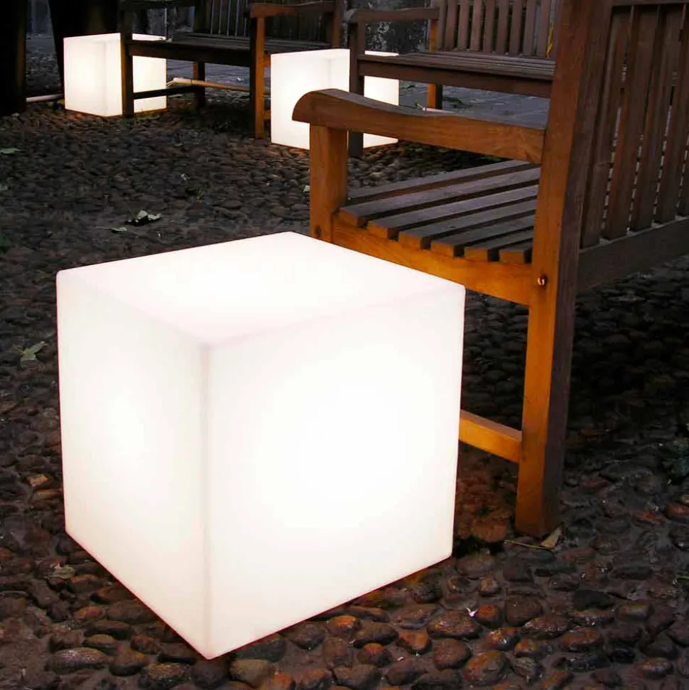 Lampada bianca da tavolo / da terra Slide Cubo, made in Italy