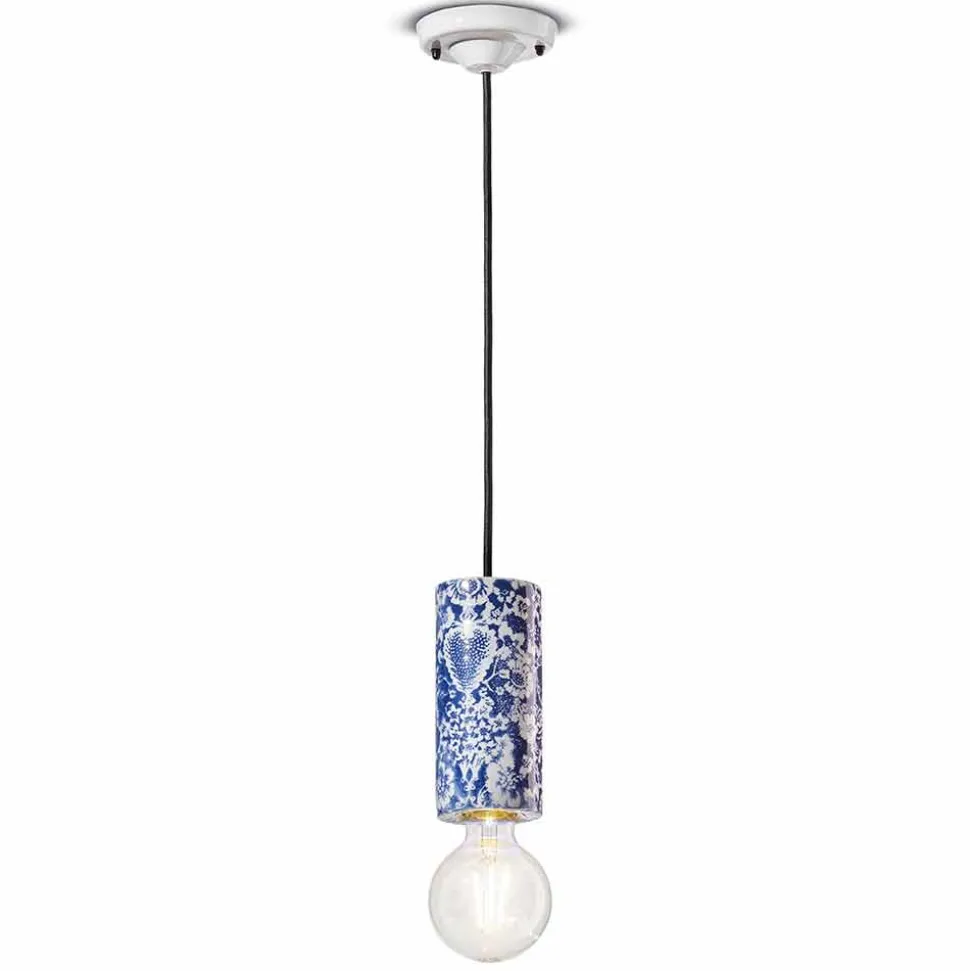 Lampada Cilindrica a Sospensione Ceramica Colorata Made in Italy – Ferroluce Pi