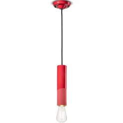 Lampada Cilindrica a Sospensione Ceramica Colorata Made in Italy – Ferroluce Pi