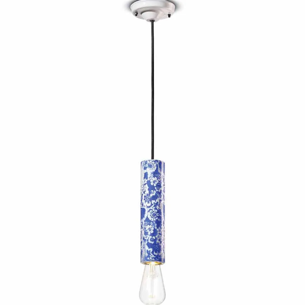 Lampada Cilindrica a Sospensione Ceramica Colorata Made in Italy – Ferroluce Pi