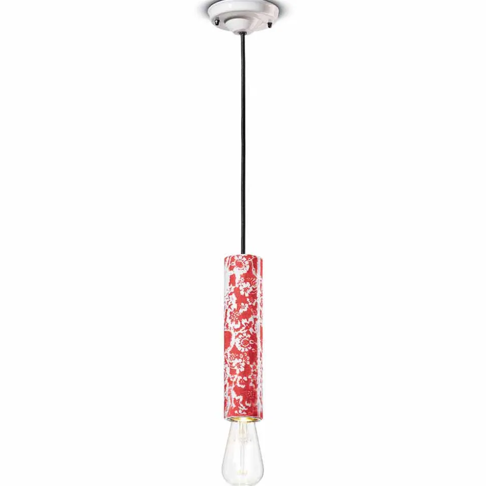 Lampada Cilindrica a Sospensione Ceramica Colorata Made in Italy – Ferroluce Pi