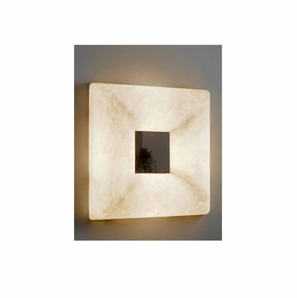 Lampada con specchio a muro di design In-es.artdesign Ego in nebulite