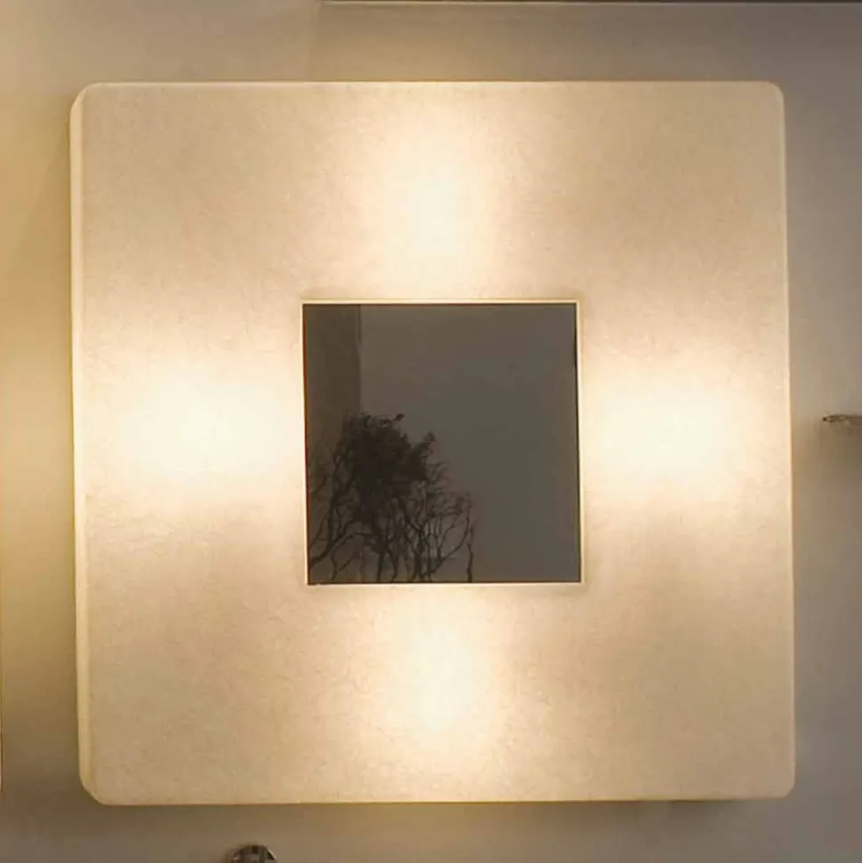 Lampada con specchio a muro di design In-es.artdesign Ego in nebulite