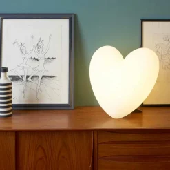 Lampada cuore da tavolo luminosa Slide Love colorata fatta in Italia