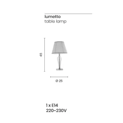 Lampada da Appoggio Classica Vetro Fatto a Mano Rigaton e Metallo - Fievole