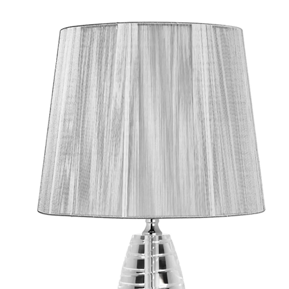 Lampada da Appoggio Classica in Cristallo e Paralume Quadrato di Lusso - Squilla