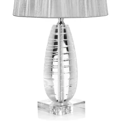 Lampada da Appoggio Classica in Cristallo e Paralume Quadrato di Lusso - Squilla