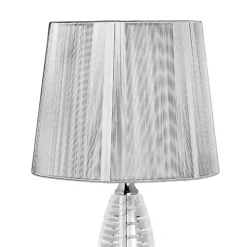 Lampada da Appoggio Classica in Cristallo e Paralume Quadrato di Lusso - Squilla