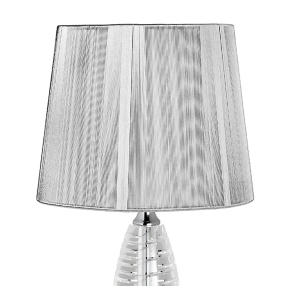 Lampada da Appoggio Classica in Cristallo e Paralume Quadrato di Lusso - Squilla