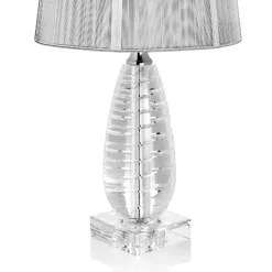 Lampada da Appoggio Classica in Cristallo e Paralume Quadrato di Lusso - Squilla