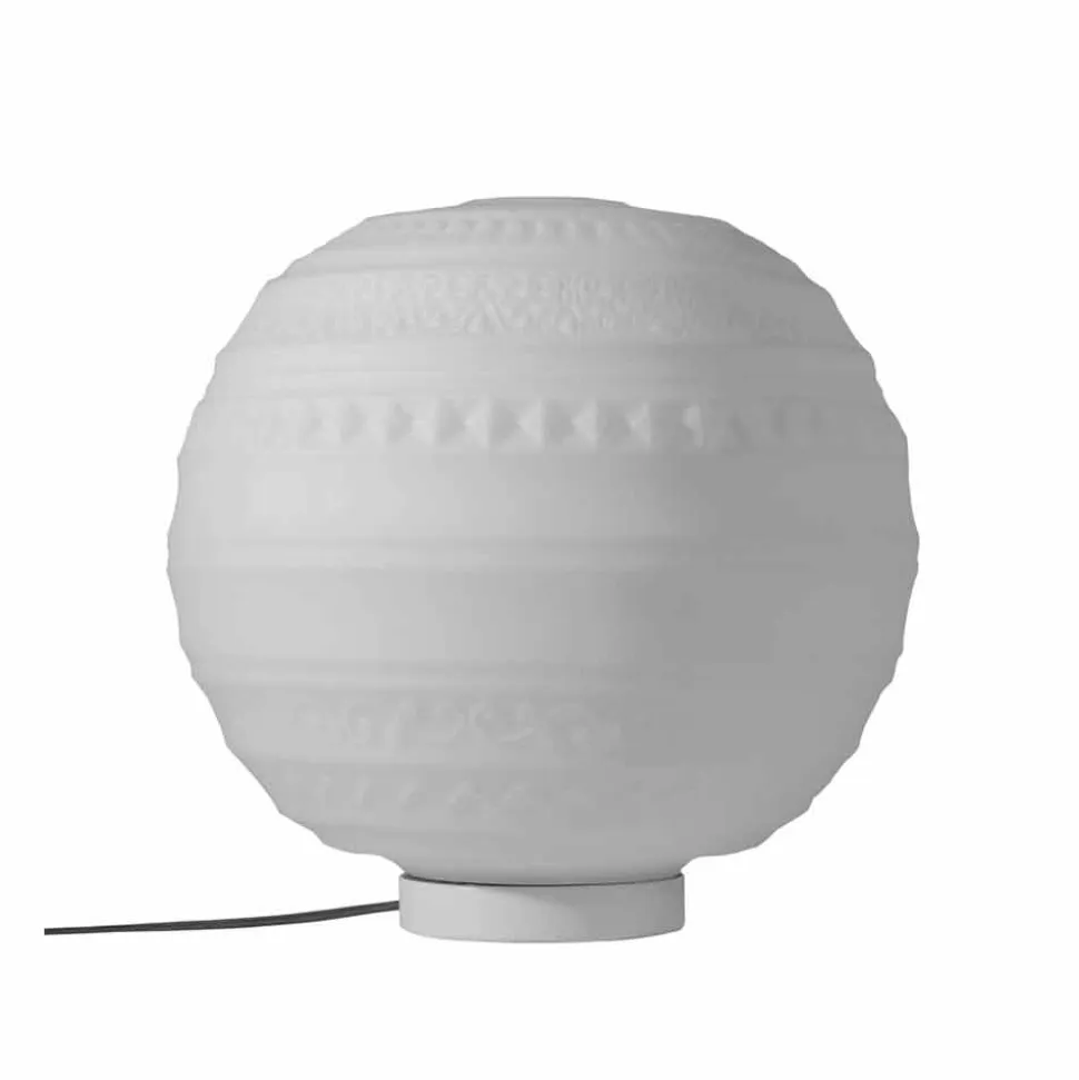 Lampada da Appoggio in Vetro Satinato Bianco e Metallo Design Moderno - Morse