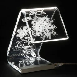 Lampada da Appoggio Led Cristallo Acrilico Decoro a Laser - Possett