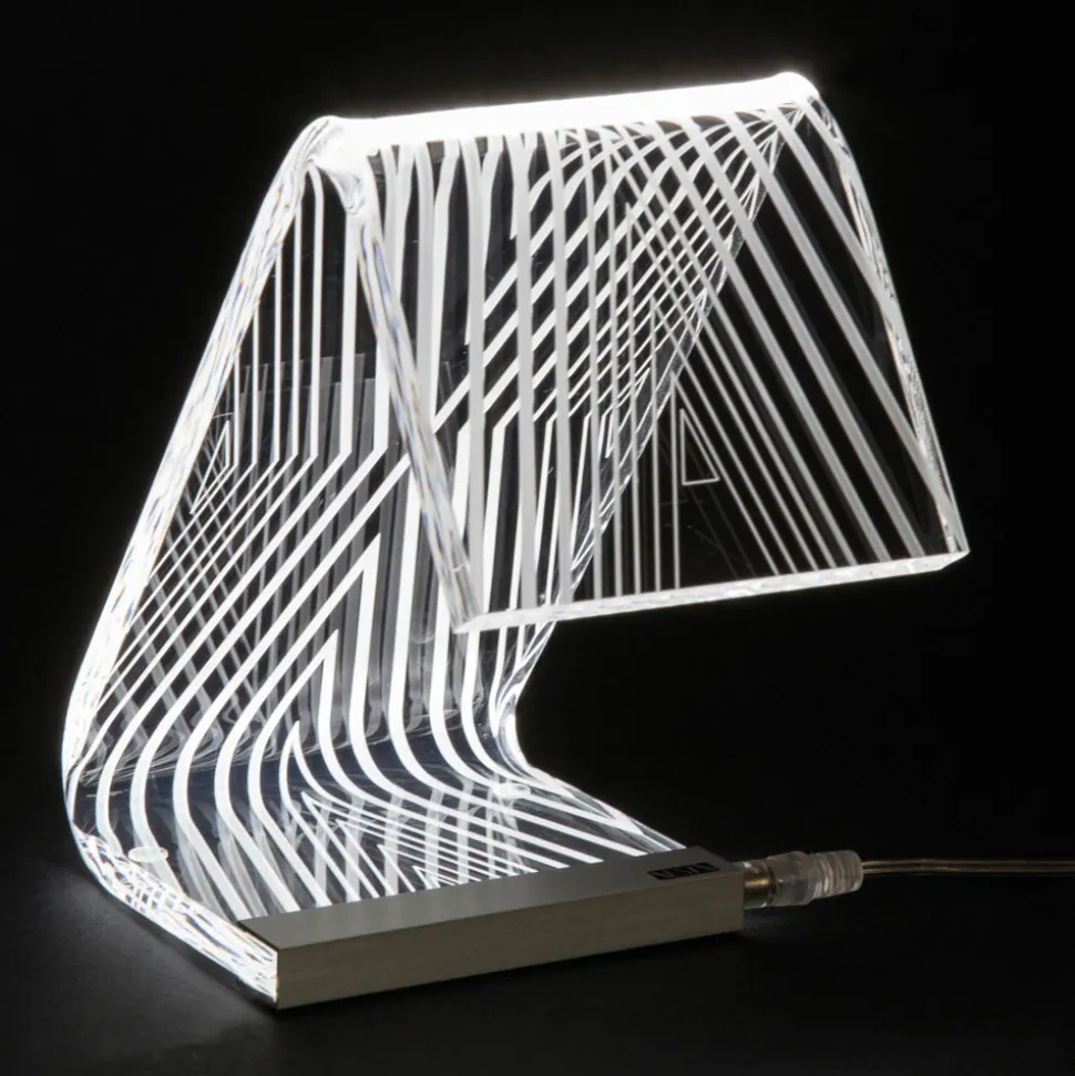 Lampada da Appoggio Led Cristallo Acrilico Decoro a Laser - Possett