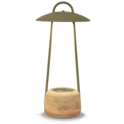 Lampada da Esterno con Fioriera in Argilla, Alluminio e Ottone - Cappello