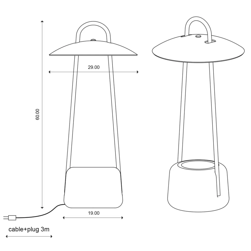 Lampada da Esterno con Fioriera in Argilla, Alluminio e Ottone - Cappello