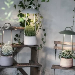 Lampada da Esterno con Fioriera in Argilla, Alluminio e Ottone - Cappello