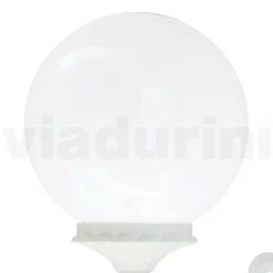 Lampada da Esterno in Alluminio Bianco con Sfera in Acrilico Opale - Trovabianco