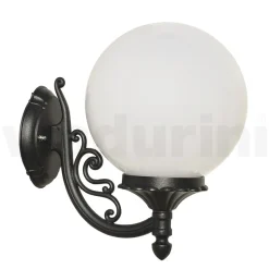 Lampada da Esterno in Alluminio con Sfera in Acrilico Opale - Trovaantracite