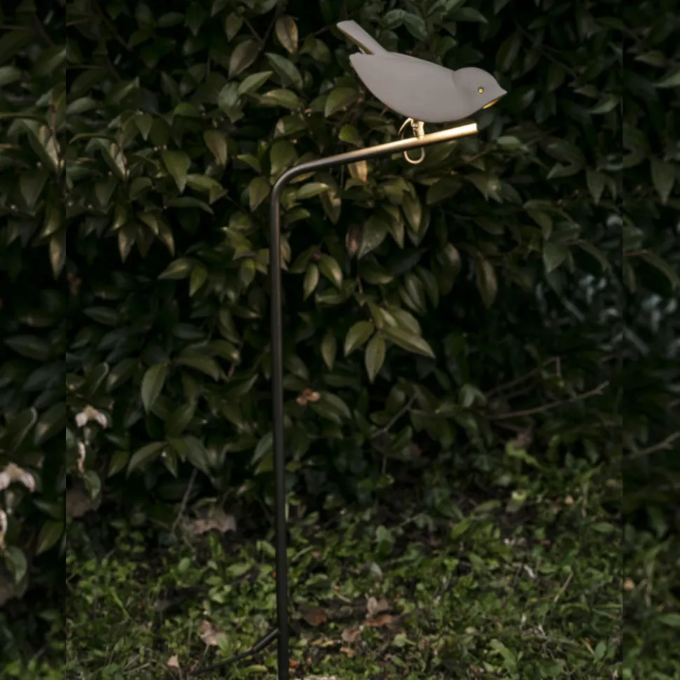 Lampada da Esterno in Maiolica Toscana Smaltata Made in Italy - Uccellino